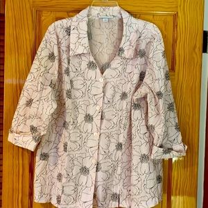 Pink blouse with floral design 14/16